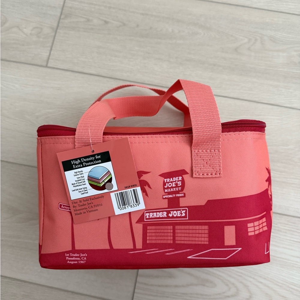 Trader Joe's Pink and Red Insulated Lunch Bag